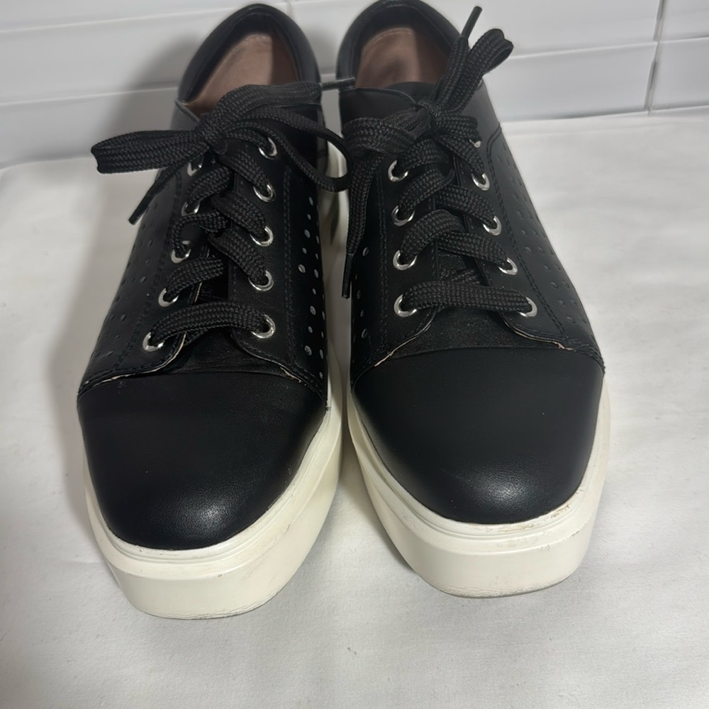Paolo Black Perforated Leather Athletic Sneakers